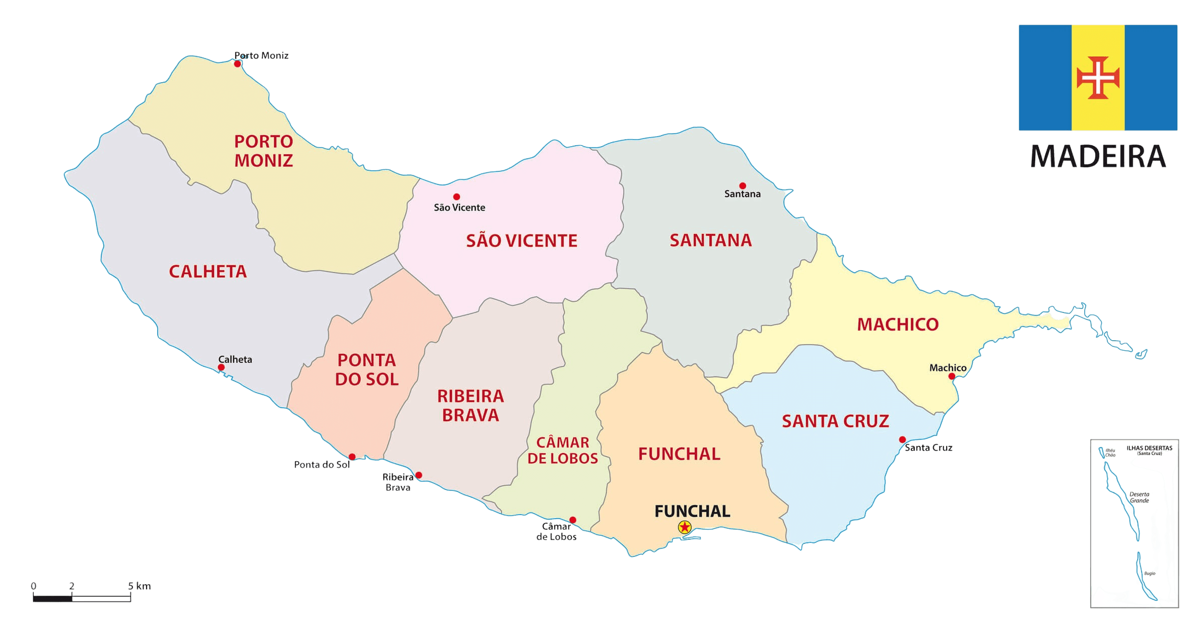 Political map Madeira